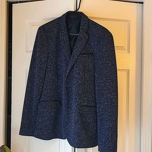 Zara Man Blue Fitted Twill Polyester/Vicose Blazer/Suit Jacket 42 (fits …